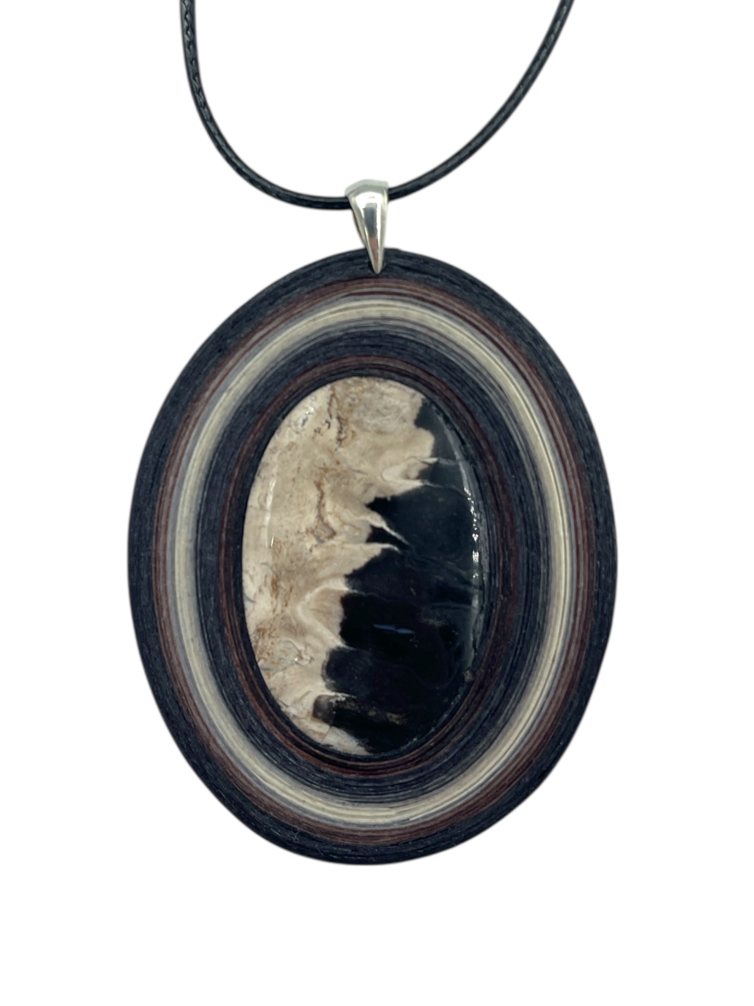 Naszyjnik z kamieniem - Agat palmowy 034