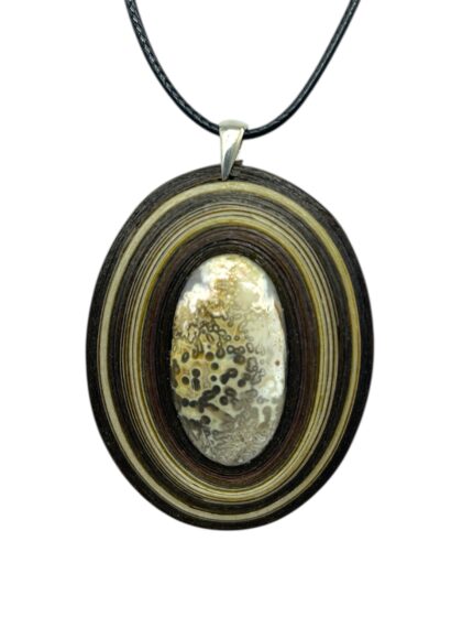 Naszyjnik z kamieniem - Agat koronkowy 040