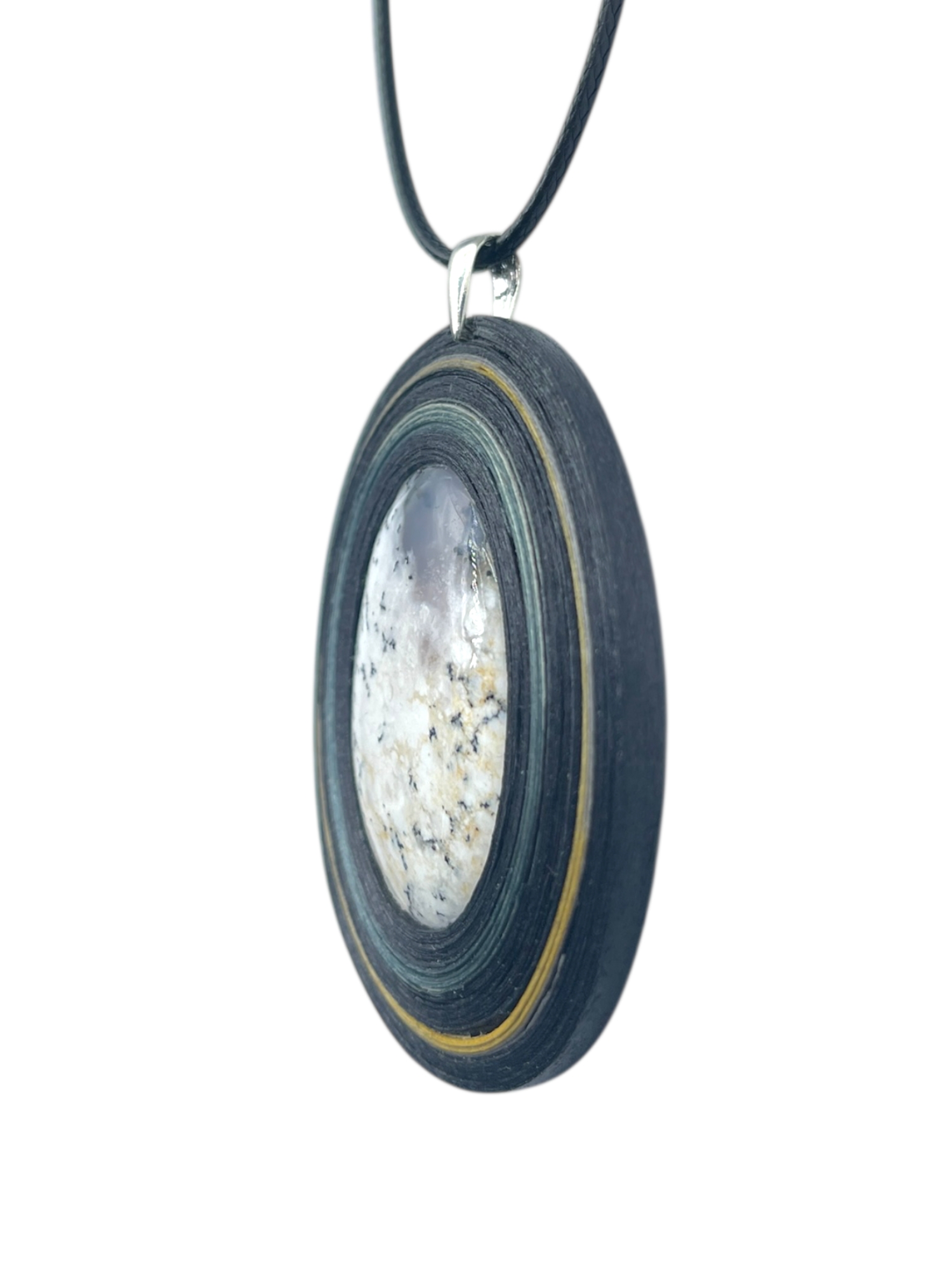 Naszyjnik z kamieniem - Agat dendrytowy D01 - obrazek 2