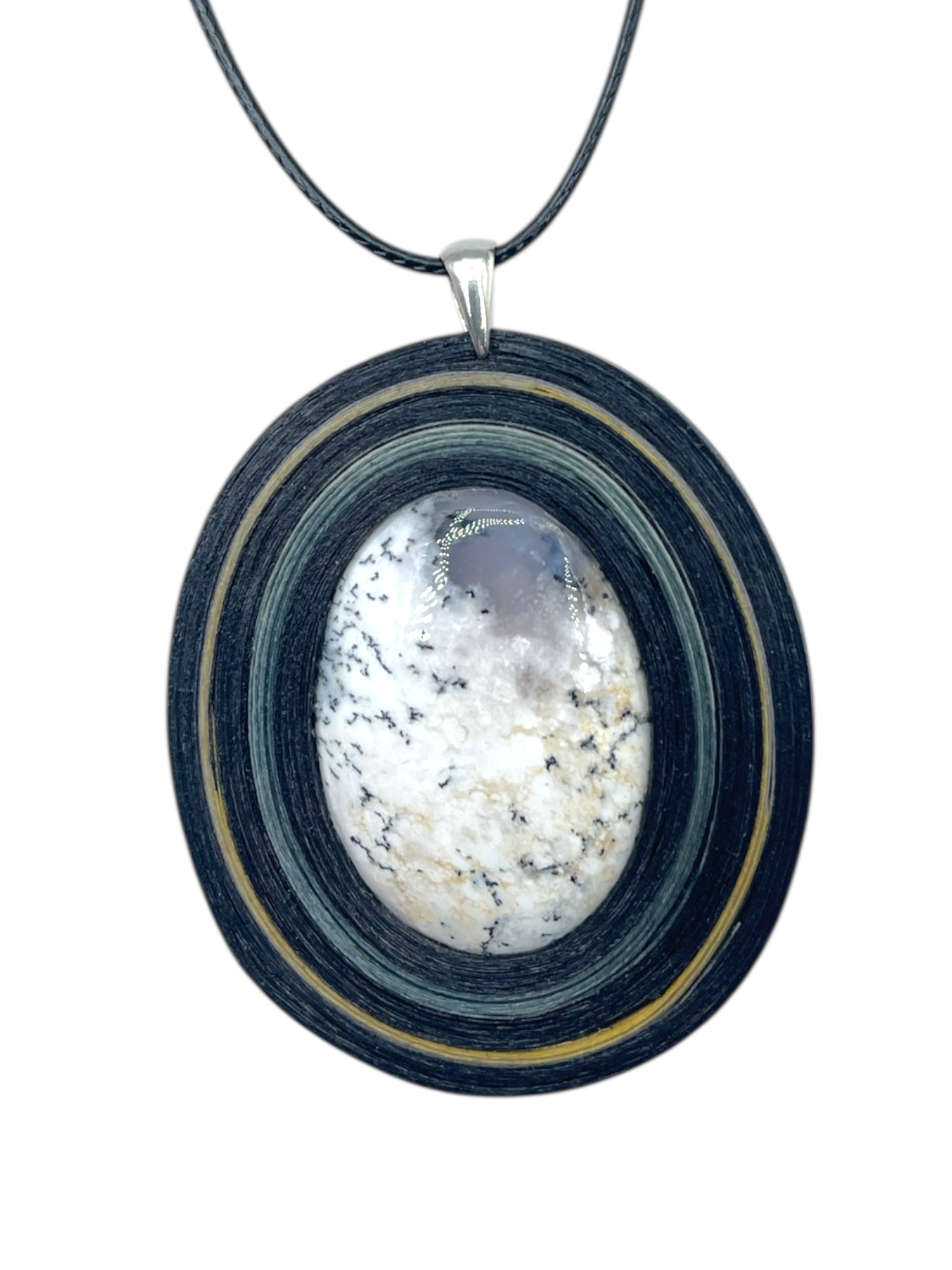Naszyjnik z kamieniem - Agat dendrytowy D01