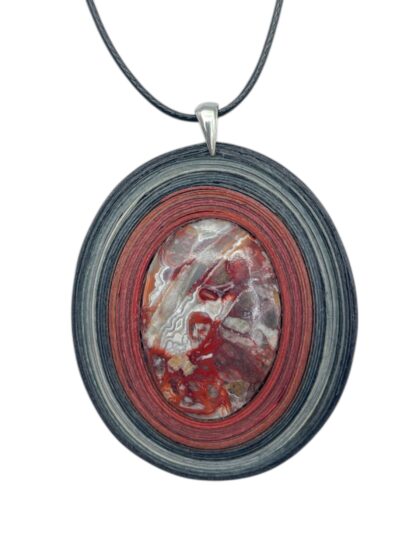 Naszyjnik z kamieniem - Agat koronkowy K01