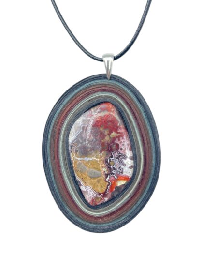 Naszyjnik z kamieniem - Agat koronkowy K02