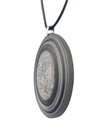 Naszyjnik z kamieniem - Agat koronkowy K03