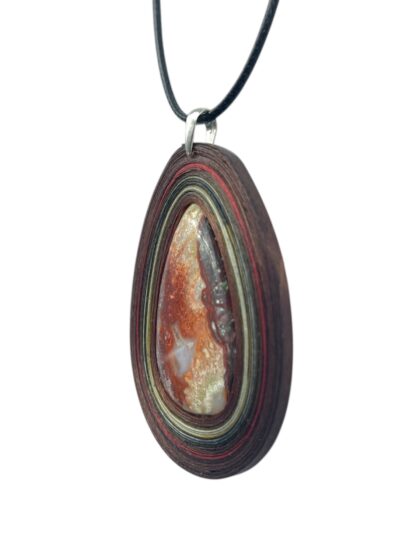 Naszyjnik z kamieniem - Agat koronkowy K06