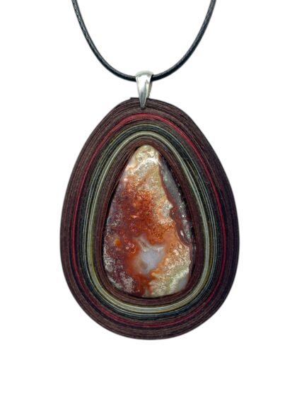 Naszyjnik z kamieniem - Agat koronkowy K06