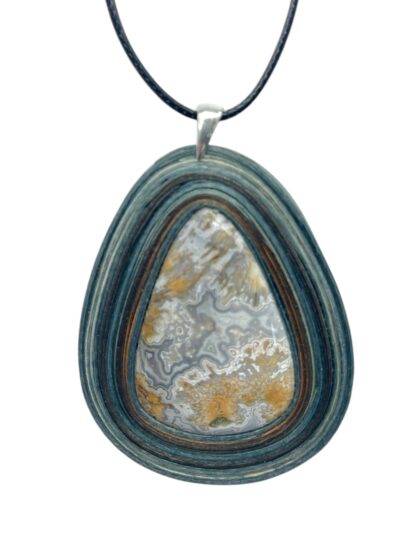 Naszyjnik z kamieniem - Agat koronkowy K07