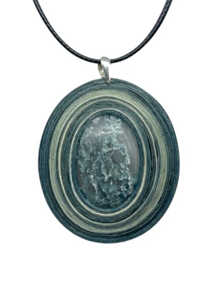 Naszyjnik z kamieniem - Agat mszysty M02