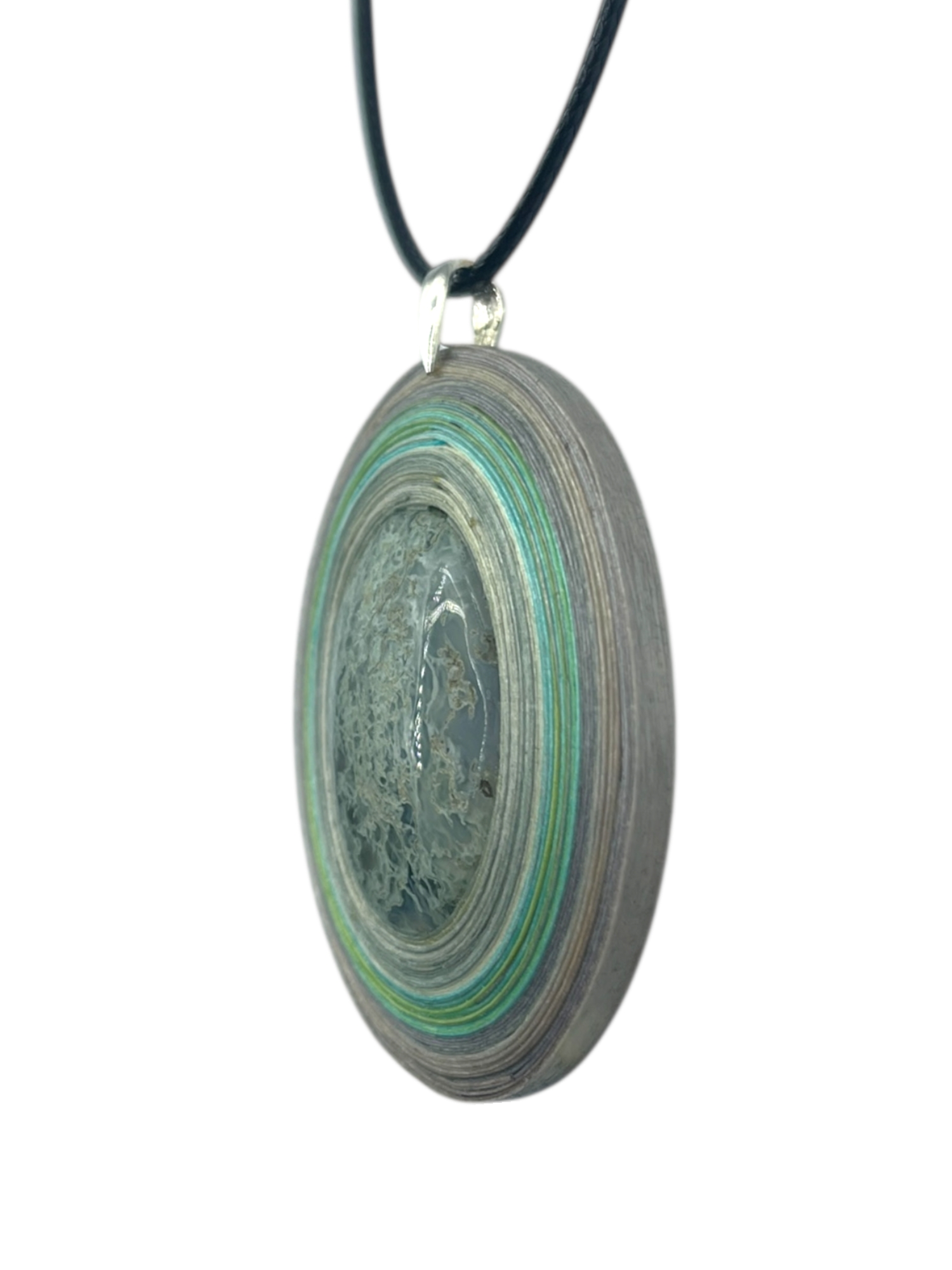 Naszyjnik z kamieniem - Agat mszysty M04 - obrazek 2