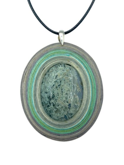 Naszyjnik z kamieniem - Agat mszysty M04
