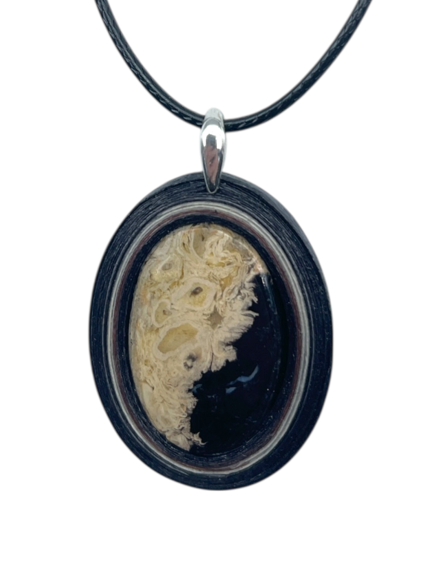 Naszyjnik z kamieniem - Agat palmowy P03