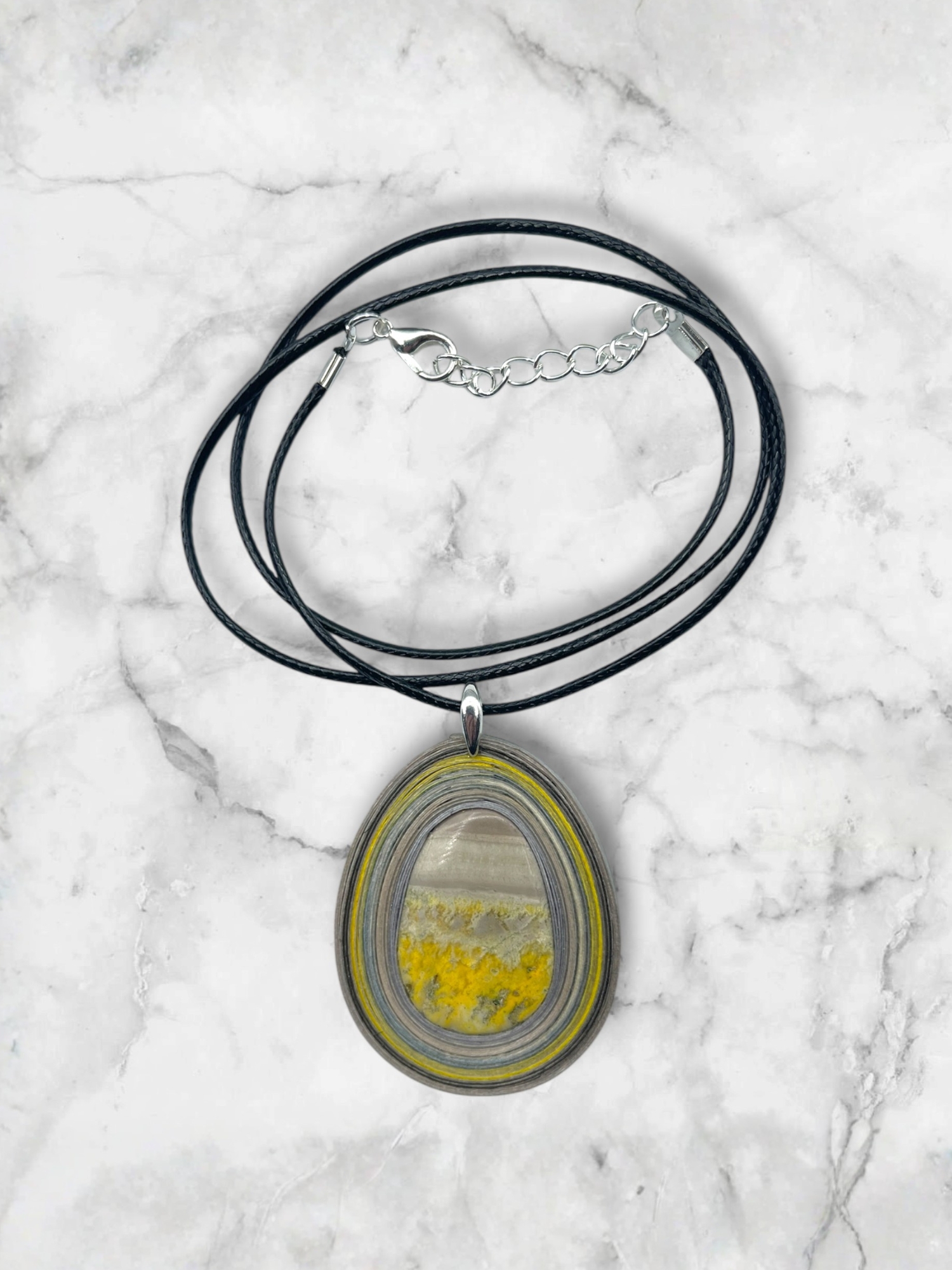 Naszyjnik z kamieniem - Jaspis trzmieli 019 - obrazek 3