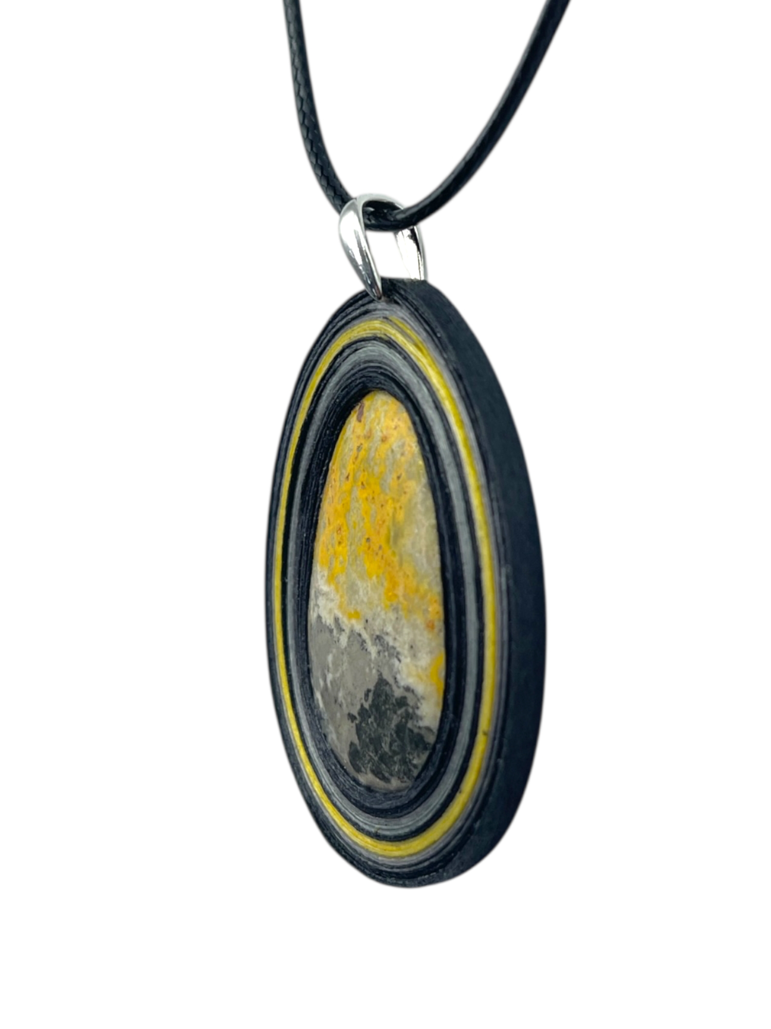 Naszyjnik z kamieniem - Jaspis trzmieli 020 - obrazek 2