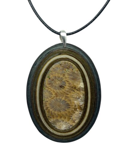 Naszyjnik z kamieniem - Koral fossil 002