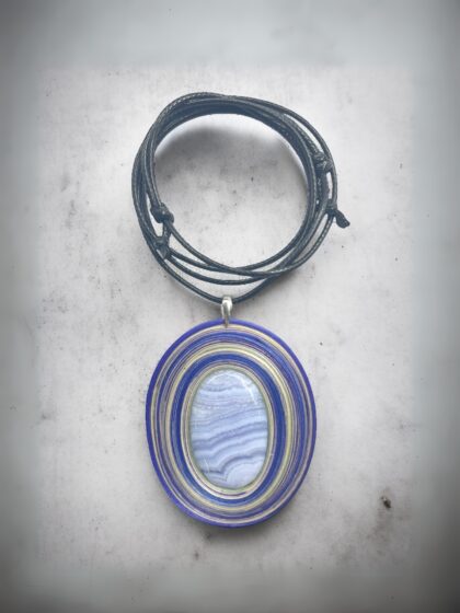 Naszyjnik z kamieniem - Agat blue lace 020