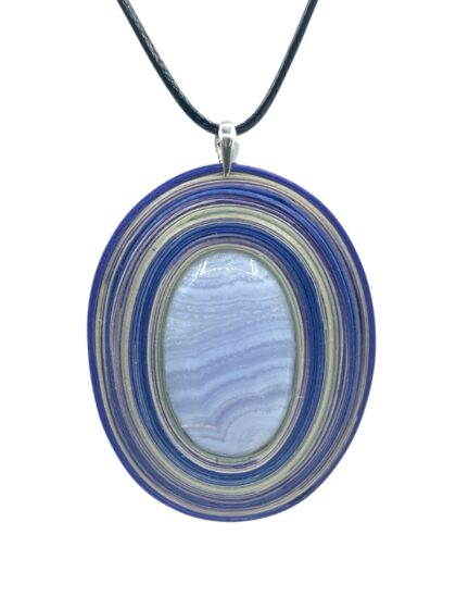 Naszyjnik z kamieniem - Agat blue lace 020