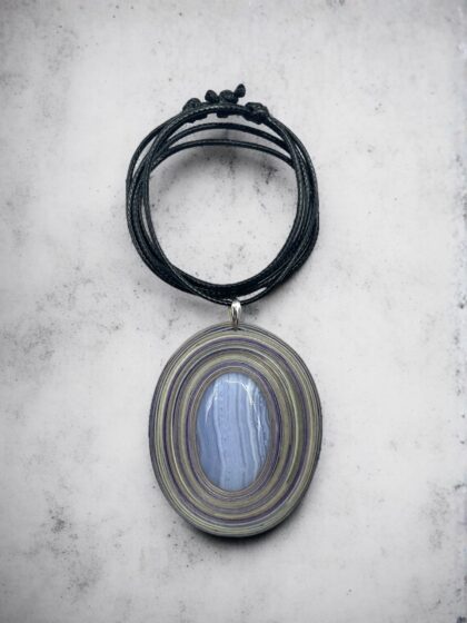 Naszyjnik z kamieniem - Agat blue lace 022