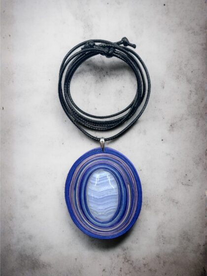 Naszyjnik z kamieniem - Agat blue lace 023