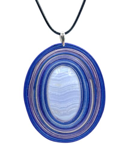 Naszyjnik z kamieniem - Agat blue lace 023