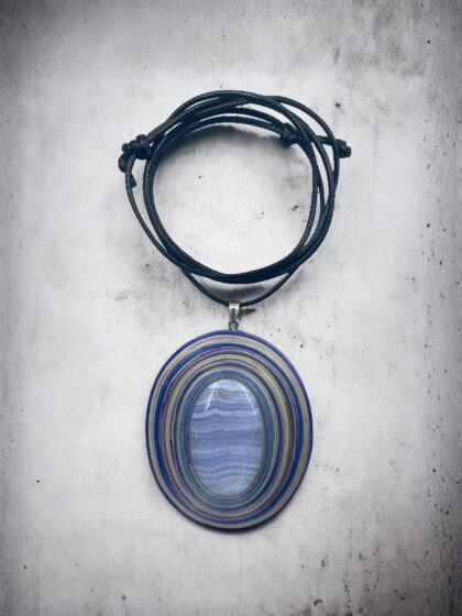 Naszyjnik z kamieniem - Agat blue lace 025