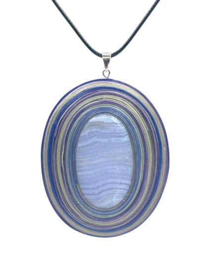 Naszyjnik z kamieniem - Agat blue lace 025