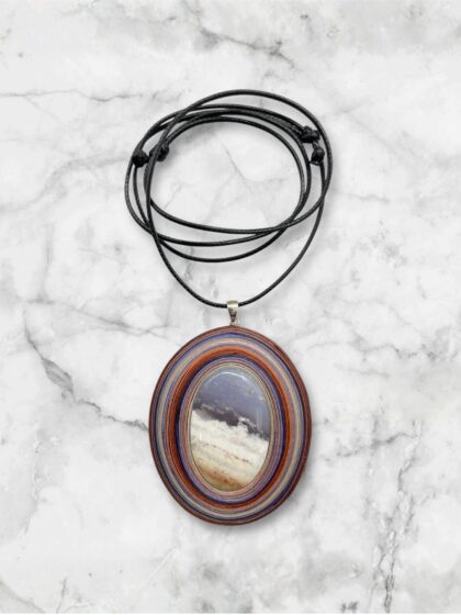 Naszyjnik z kamieniem - Agat ametystowy 028