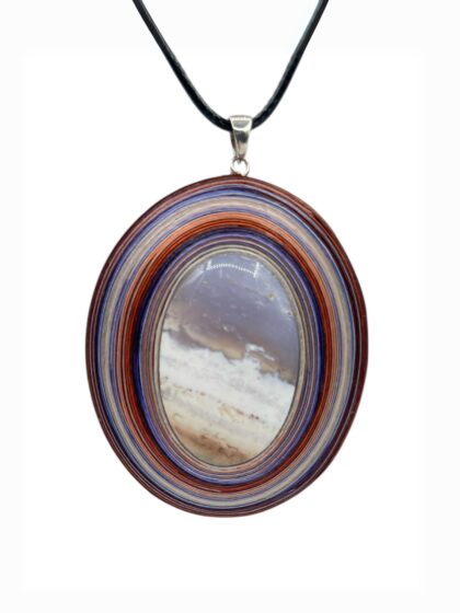 Naszyjnik z kamieniem - Agat ametystowy 028