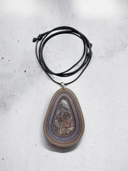 Naszyjnik z kamieniem - Agat mszysty 032