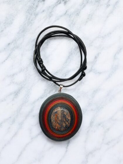 Naszyjnik z kamieniem - Jaspis leopardzi 016