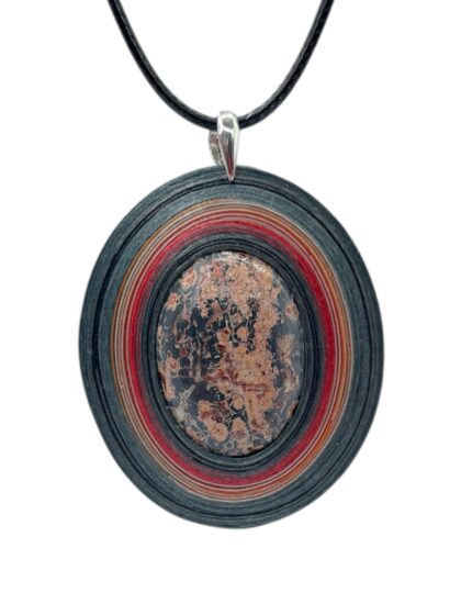 Naszyjnik z kamieniem - Jaspis leopardzi 017