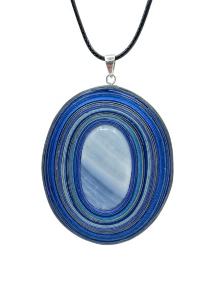 Naszyjnik z kamieniem - Opal niebieski 002