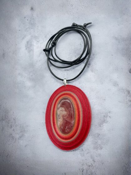 Naszyjnik z kamieniem - Rodochrozyt 001