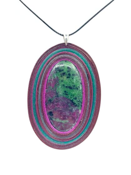 Naszyjnik z kamieniem - Rubin w zoisycie 003