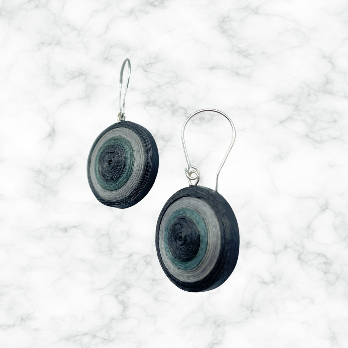 Lekkie okrągłe kolczyki hand made Aspen No.7 - obrazek 2