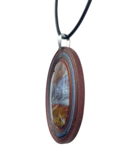 Naszyjnik z kamieniem - Skamieniałe drewno 001