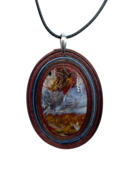 Naszyjnik z kamieniem - Skamieniałe drewno 001