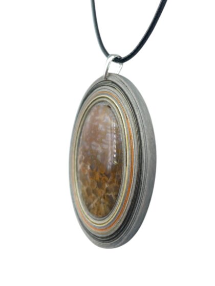 Naszyjnik z kamieniem - Skamieniałe drewno 002