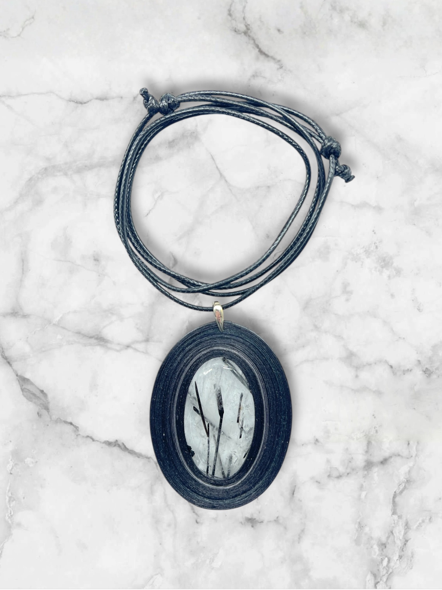 Naszyjnik z kamieniem - Turmalin w krysztale 006 - obrazek 3